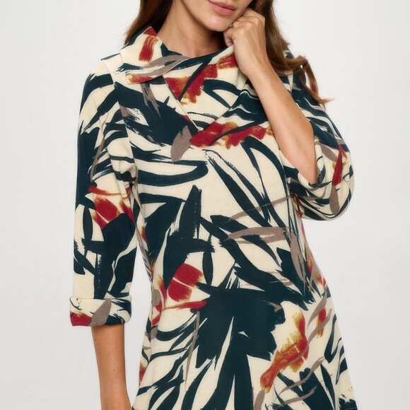 Stylish Split Neckline Tunic - Picture 1 of 6